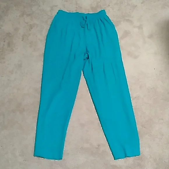Alfred Dunner Teal 2 Piece Textured Pants Suit. Size 16 Top / 14 Pants. NWOT - Picture 7 of 13